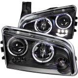 ANZO 2006-2010 Dodge Charger Projector Headlights w/ Halo Black thumbnail 4