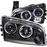 ANZO 2006-2010 Dodge Charger Projector Headlights w/ Halo Black thumbnail 5