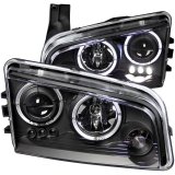 ANZO 2006-2010 Dodge Charger Projector Headlights w/ Halo Black thumbnail 6