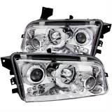 ANZO 2006-2010 Dodge Charger Projector Headlights w/ Halo Chrome thumbnail 1