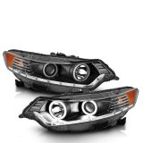 ANZO 2009-2012 Acura TSX Projector Headlights w/ Halo Black (CCFL) (HID Compatible) thumbnail 3