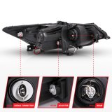 ANZO 2009-2012 Acura TSX Projector Headlights w/ Halo Black (CCFL) (HID Compatible) thumbnail 8