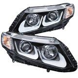 ANZO 2012-2015 Honda Civic Projector Headlights w/ U-Bar Black thumbnail 4