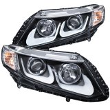 ANZO 2012-2015 Honda Civic Projector Headlights w/ U-Bar Black thumbnail 5