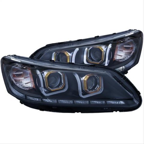ANZO 2013-2015 Honda Accord (4dr ONLY) Projector Headlights w/ U-Bar Black thumbnail 1