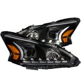 ANZO 2013-2014 Nissan Altima Projector Headlights w/ Plank Style Design Black thumbnail 4