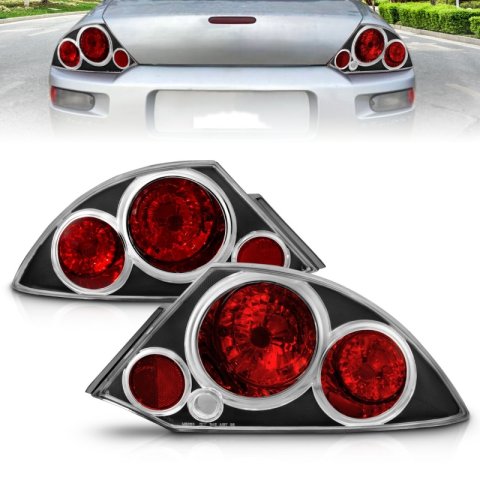 ANZO 2000-2005 Mitsubishi Eclipse Taillights Black thumbnail 3