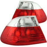 ANZO 2000-2003 BMW 3 Series E46 Taillights Red/Clear thumbnail 5