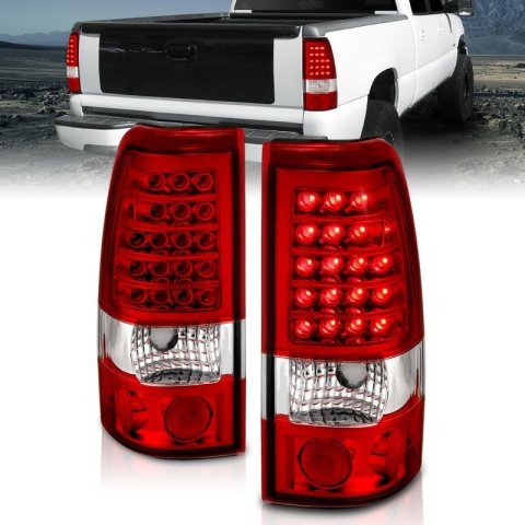 ANZO 1999-2007 Chevrolet Silverado 1500 LED Taillights Red/Clear thumbnail 5