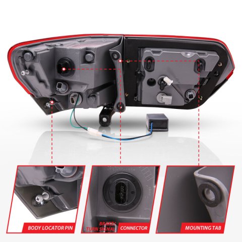 ANZO 2014-2016 Jeep Grand Cherokee LED Taillights Red/Smoke thumbnail 9