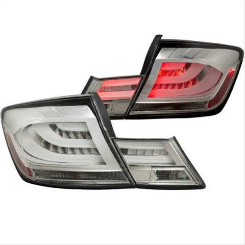 ANZO 2013-2015 Honda Civic (excludes hybrid) LED Taillights Chrome thumbnail 1