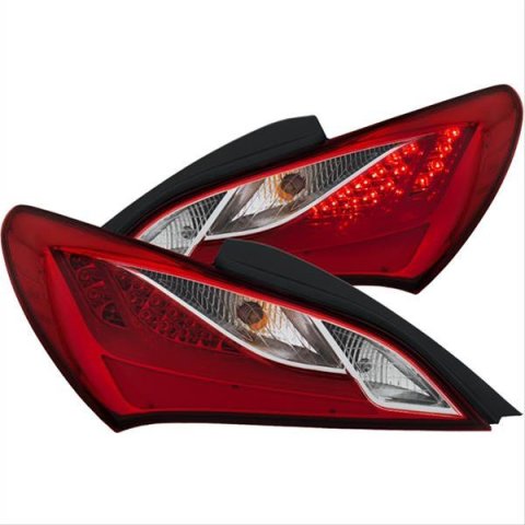 ANZO 2010-2013 Hyundai Genesis LED Taillights Red/Clear thumbnail 1