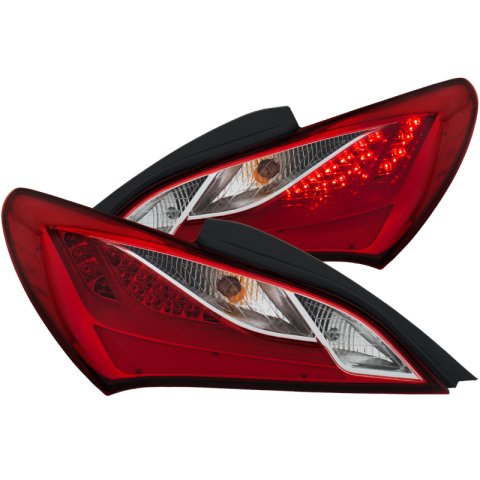 ANZO 2010-2013 Hyundai Genesis LED Taillights Red/Clear thumbnail 4