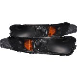 ANZO 2005-2009 Ford Mustang Euro Parking Lights Black w/ Amber Reflector thumbnail 6