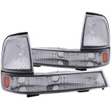 ANZO 1998-2000 Ford Ranger Euro Parking Lights Chrome w/ Amber Reflector thumbnail 3
