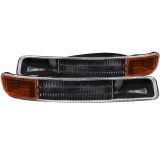 ANZO 1999-2006 GMC Sierra 1500 Euro Parking Lights Black w/ Amber Reflector thumbnail 3