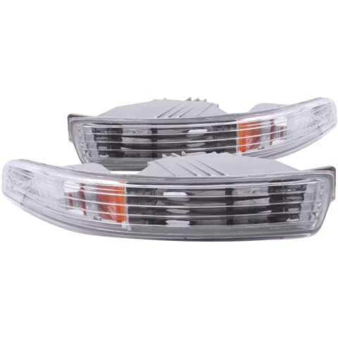 ANZO 1994-1997 Acura Integra Euro Parking Lights Chrome w/ Amber Reflector thumbnail 3