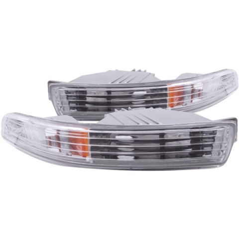 ANZO 1994-1997 Acura Integra Euro Parking Lights Chrome w/ Amber Reflector thumbnail 4
