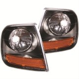 ANZO Corner Lights 1997-2003 Ford F-150 Harley-Davidson Style Corner Lights Black w/ Amber Reflector thumbnail 1