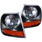 ANZO Corner Lights 1997-2003 Ford F-150 Harley-Davidson Style Corner Lights Black w/ Amber Reflector thumbnail 4