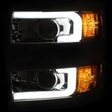 ANZO Projector Headlights 15-17 Chevrolet Silverado 2500HD / 3500HD Chrome w/ Chrome Rim thumbnail 4