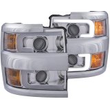 ANZO Projector Headlights 15-17 Chevrolet Silverado 2500HD / 3500HD Chrome w/ Chrome Rim thumbnail 9