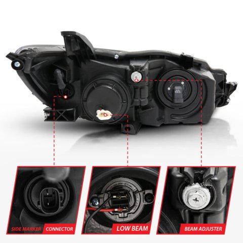 ANZO Projector Headlights With Plank Style Design Black w/Amber 15-16 Toyota Camry (4DR) thumbnail 9