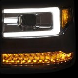 ANZO 16-17 Chevy Silverado 1500 Projector Headlights Plank Style Design Chrome w/ Amber thumbnail 1