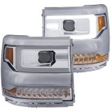 ANZO 16-17 Chevy Silverado 1500 Projector Headlights Plank Style Design Chrome w/ Amber thumbnail 4