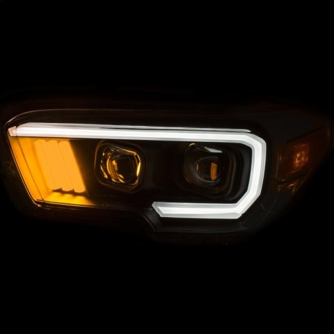 ANZO 2016-2017 Toyota Tacoma Projector Headlights w/ Plank Style Black w/ Amber thumbnail 3