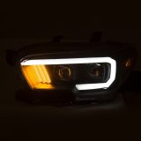 ANZO 2016-2017 Toyota Tacoma Projector Headlights w/ Plank Style Design Black/Amber w/ DRL thumbnail 8