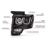 ANZO 2009-2014 Ford F-150 Projector Headlights w/ U-Bar Switchback Black w/ Amber thumbnail 5