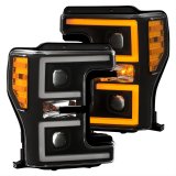 ANZO LED Headlights 17-18 Ford F-250 Super Duty Plank-Style L.E.D. Headlight Black (Pair) thumbnail 1