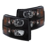ANZO 2007-2013 Chevrolet Silverado Crystal Headlights Black thumbnail 1