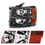 ANZO 2007-2013 Chevrolet Silverado Crystal Headlights Black thumbnail 9