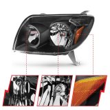 ANZO 2003-2005 Toyota 4Runner Crystal Headlights Black thumbnail 2