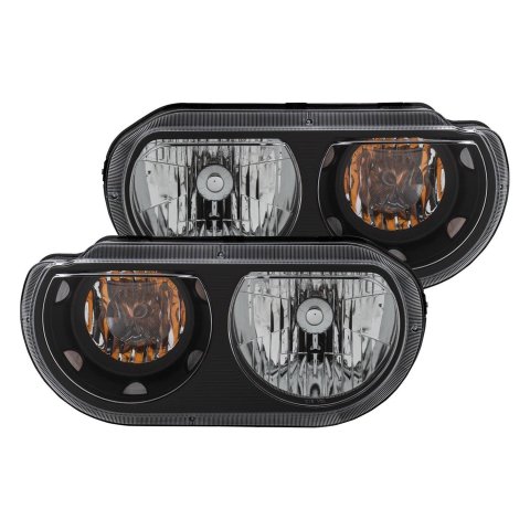 ANZO 2008-2014 Dodge Challenger Crystal Headlights Black