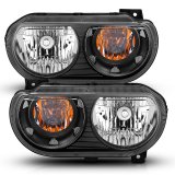 ANZO 2008-2014 Dodge Challenger Crystal Headlights Black thumbnail 4