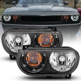 ANZO 2008-2014 Dodge Challenger Crystal Headlights Black thumbnail 6