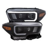 ANZO 2016-2017 Toyota Tacoma Projector Headlights w/ Plank Style Switchback Black w/ Amber thumbnail 1