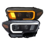 ANZO 2016-2017 Toyota Tacoma Projector Headlights w/ Plank Style Switchback Black w/ Amber thumbnail 3