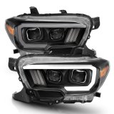 ANZO 2016-2017 Toyota Tacoma Projector Headlights w/ Plank Style Switchback Black w/ Amber thumbnail 9