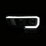 ANZO 2016-2017 Toyota Tacoma Projector Headlights w/ Plank Style Switchback Black w/ Amber w/ DRL thumbnail 5