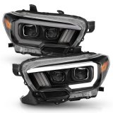ANZO 2016-2017 Toyota Tacoma Projector Headlights w/ Plank Style Switchback Black w/ Amber w/ DRL thumbnail 8
