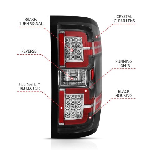 ANZO 2014-2018 Chevy Silverado 1500 LED Taillights Black thumbnail 5