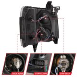 ANZO 07-13 Chevrolet Silverado 1500 Plank Style Projector Headlights Black w/ Amber thumbnail 9