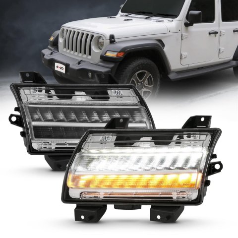 ANZO 18-19 Jeep Wrangler JL Halogen Chrome Clear w/ Sequential Signal thumbnail 4