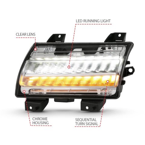 ANZO 18-19 Jeep Wrangler JL Halogen Chrome Clear w/ Sequential Signal thumbnail 6