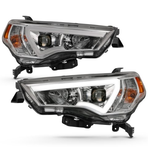 ANZO 14-18 Toyota 4 Runner Plank Style Projector Headlights Chrome w/ Amber thumbnail 8