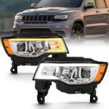 ANZO 2017-2018 Jeep Grand Cherokee Projector Headlights w/ Plank Style Switchback - Chrome w/ Amber thumbnail 7